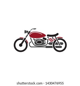 Modern and clean retro motorcycle color illustration