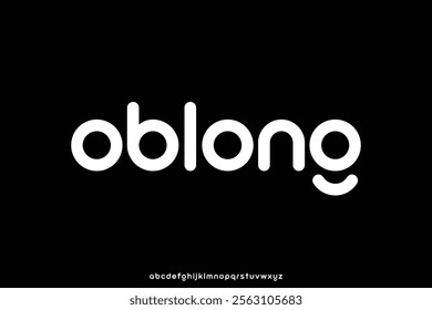 Modern clean rounded sans serif alphabet display font vector illustration