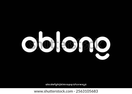 Modern clean rounded sans serif alphabet display font vector illustration
