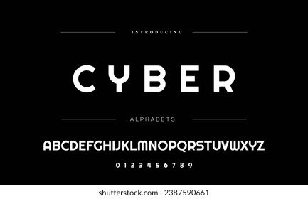 Modern clean sans serif display font vector