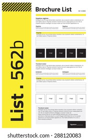 Modern clean style brochure design. Yellow, black and gray color combination.