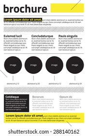Modern clean style brochure design. Yellow, black and gray color combination.