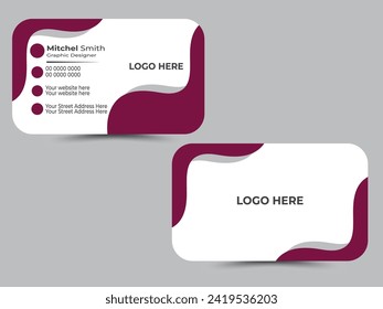 Modern clean style Creative and Clean Double-sided Business Card Template.