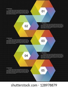modern clean template with 1-5 number banners and free space for sample text. Vector.