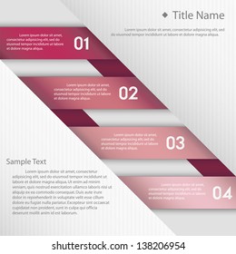 Modern clean template / can be used for infographics / numbered banners / pink color.