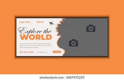  Modern and clean Travel web banner design. color full web banner design. abstract background banner templet design.
