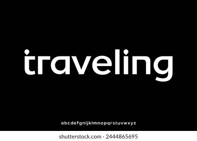 Modern clean traveling sans serif alphabet display font vector