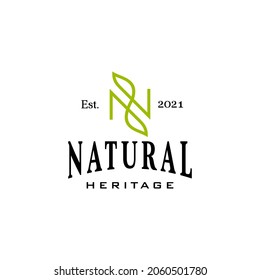 A modern, clean and unique logo about the letter N and nature, leaves or plants.
EPS 10, Vector.
