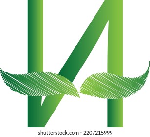 A modern, clean and unique logo about the letter N and nature, leaves or plants