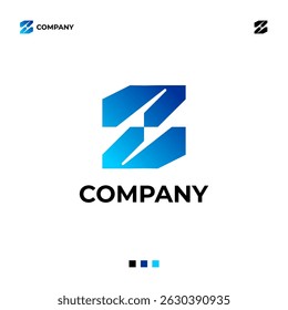 Moderner, sauberer, einzigartiger und unvergesslicher Farbverlauf des Logo-Buchstabens.