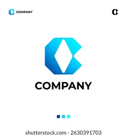 Moderno, limpio, único y memorable gradiente de letra del logotipo.