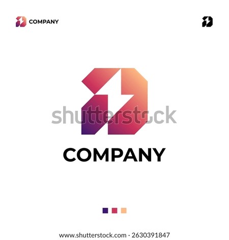 Modern, clean, unique and memorable logo letter gradient.