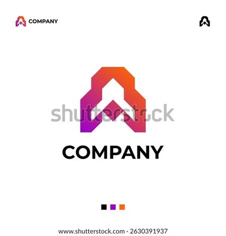 Modern, clean, unique and memorable logo letter gradient.