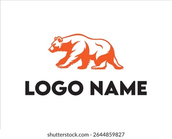 A modern and clean vector design featuring an orange and white bear logo