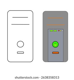 Modern and clean vector icon set of computer hardware. Ideal for UI UX, infographics, tech apps, and educational content. Fully scalable and editable for any digital project.