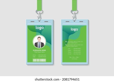 Modern Clean Vertical Double-sided Gold Id Cards For Company Stuff. Flat Design Vector Illustration