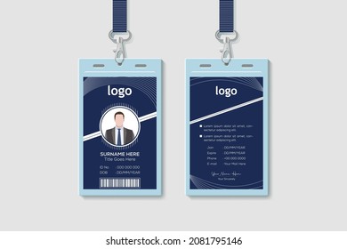 Modern Clean Vertical Double-sided Gold Id Cards For Company Stuff. Flat Design Vector Illustration