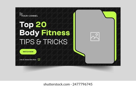 Modern and clean video thumbnail banner design, creative video cover banner design, fully customizable vector eps 10 file format
