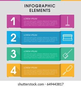 Modern cleaner infographic template. infographic design with cleaner icons includes dustpan, broom, sponge. can be used for presentation, diagram, annual report, web design.