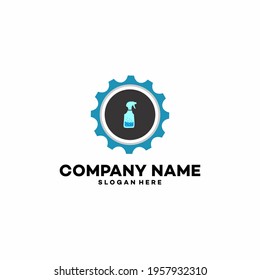 Modern cleaning and Professional cleaning company logo design stock illustration