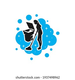 modern cleaning service ladies logo design