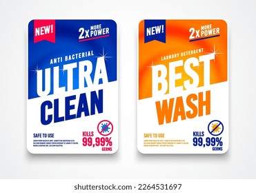 Modern Cleaning And Washing Label