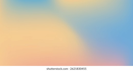 Modern clear blue sky. Pastel rainbow. Light blue  pink and yellow color vector banner simple modern abstract