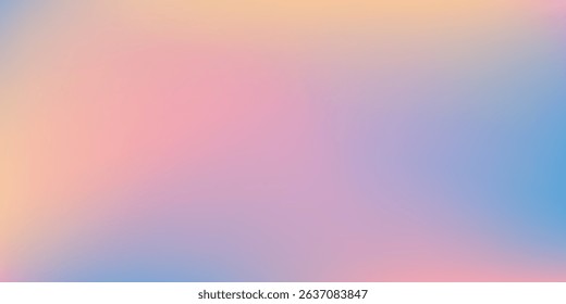 Modern clear blue sky. Pastel rainbow. Light blue, pink and yellow color vector banner. Pastel gradient sky abstract modern art