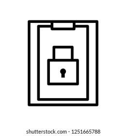 Modern  clear  vector line secret  document  icon for web and graphic design. Eps10.