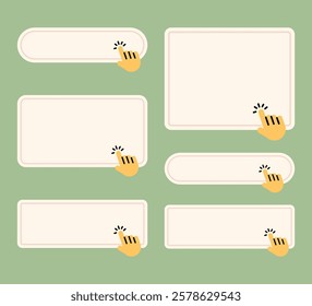 Modern Click Here Button Illustration