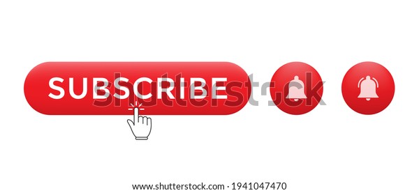Modern Clicking Red Subscribe Button Ringing Stock Vector (Royalty Free ...