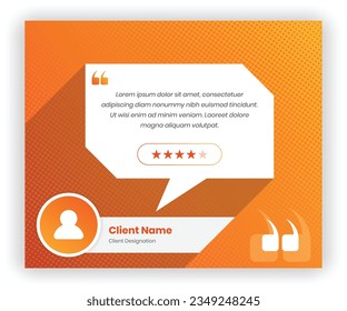 Modern client feedback or customer review social media and web card template