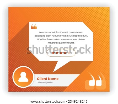Modern client feedback or customer review social media and web card template