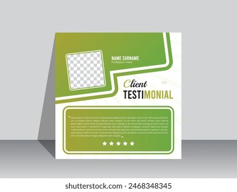 Modern client feedback social media post banner template design .