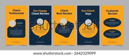Modern client feedback template, Customer review banner layout design