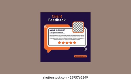 Modern Client Testimonial Design. Classic Layout Display for Promotional Campaign.