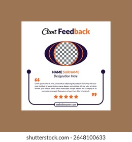Modern Client Testimonial Design. Minimal Template Display for Promotion.