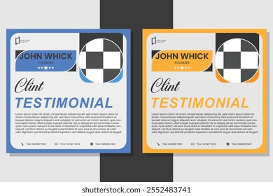 Modern client testimonial design template