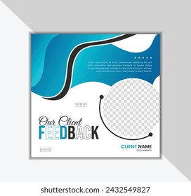 Modern  clients testimonial or customer feedback review social media post template.
