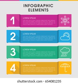 Modern climate infographic template. infographic design with climate icons includes sun, rain. can be used for presentation, diagram, annual report, web design.