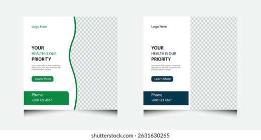 modern clinic advertisement template for instagram