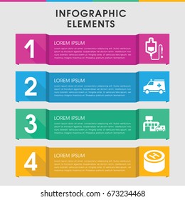 Modern clinic infographic template. infographic design with clinic icons includes drop counter, ambulance. can be used for presentation, diagram, annual report, web design.