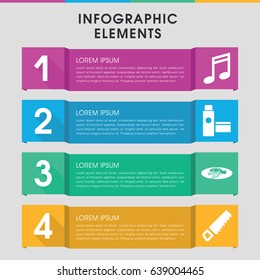 Modern clipart infographic template. infographic design with clipart icons includes saw. can be used for presentation, diagram, annual report, web design.