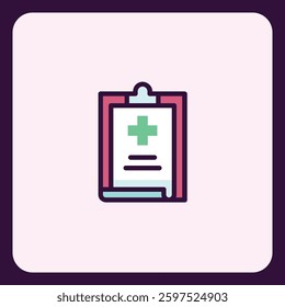 Modern Clipboard Icon Design Representing Healthcare or Medical Records