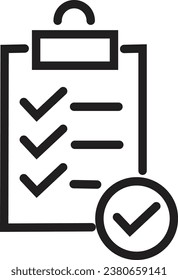Modern clipboard line icon isolated on white background