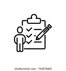 Modern clipboard line icon. Premium pictogram isolated on a white background. Vector illustration. Stroke high quality symbol. Clipboard icon in modern line style.