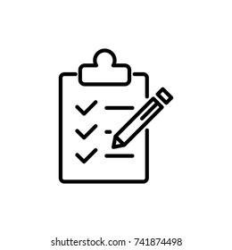 Modern clipboard line icon. Premium pictogram isolated on a white background. Vector illustration. Stroke high quality symbol. Clipboard icon in modern line style.