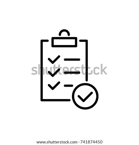 Modern clipboard line icon. Premium pictogram isolated on a white background. Vector illustration. Stroke high quality symbol. Clipboard icon in modern line style. ストックフォト © 