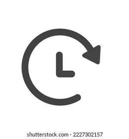 Modern clock with circular clockwise arrow. Concepts of timer, stopwatch, countdown, chronometer and time measurement.