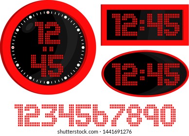 Modern clock with color digital display.